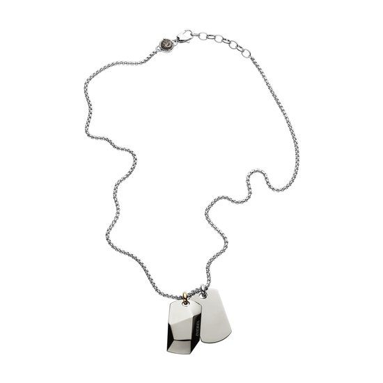Diesel Double Dogtags Heren Collier DX1143040 - Zilver