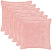 vidaXL Kussensloop 6 stuks Roze 35 x 35 cm Nep Konijnenbont