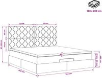vidaXL Ottomaanse Bed met Matras en LED Donkergroen 140 x 200 cm