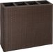 vidaXL Plantenbak verhoogd met 4 potten poly rattan bruin