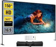 Happyment XXL Projectorscherm - 150 Inch - 4K Full HD - Zwart