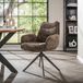 Giga Living Giga Meubel Armstoel Hoven Taupe/Bruin – Draaibaar – Polyester - Set van 2