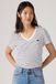 Levi's T-shirt en coton à col en V - Femme - XS - Blanc / Rayure Golf Course Bright White Anthracite Night