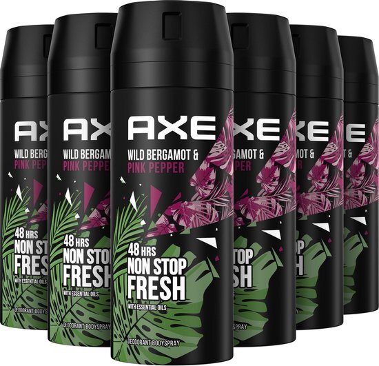 AXE Bergamot & Pink Pepper Bodyspray Deodorant - 6 x 150 ml - Voordeelverpakking