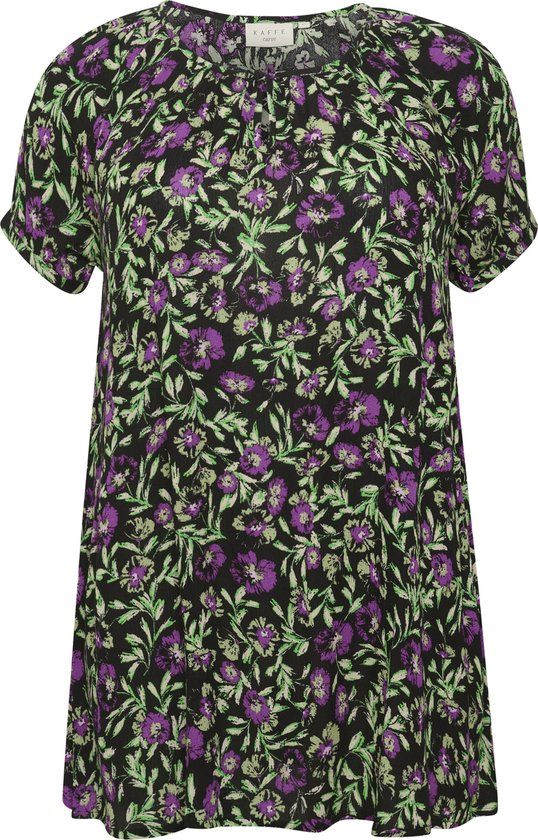 Kaffe Curve KCisma Ami Dames Tuniek - Maat 46 - Zwart/Multicolour