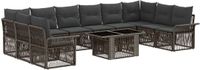 vidaXL Tuinbank Set 11 st Grijs en Donkergrijs Polyrattan