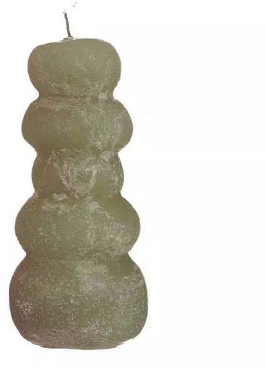 Hortus Pebble candle d7xh15 cm, groen
