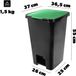 KADAX pedaalemmer 45 litres, poubelle à pédale et couvercle, poubelle pour tri des déchets (noir-noir + noir-vert + noir-jaune + noir-bleu)