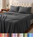 Utopia Bedding Volledige lakenset - jersey gebreide lakens, 4-delige set, katoenen jersey, zachte rekbare lakens (volledig, donkergrijs)