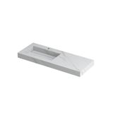 Ink Pitch Wastafel keramische slab links met drain en front en side skirts 1 kraangat 120x45x9cm Calacatta mat 0210530