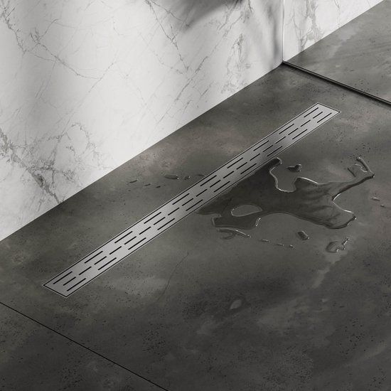 Brauer Douchegoot 100cm - RVS - Sleufrooster - Met Vloerflens