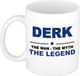 Bellatio Decorations naam cadeau mok - Derk - man myth legend - koffiemok - 300 ml - collega - vaderdag