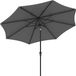 Songmics Parasol 340 cm, UPF 50+, parasol de plage, inclinable 30° des deux côtés, protection solaire, avec manivelle pour ouvrir/fermer, pour terrasse, balcon, piscine, sans pied, gris