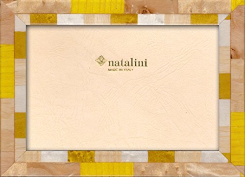 Natalini Marquetry fotolijst gemaakt in Italië, Tulipwood, Geel, 4"X 6"