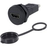 encitech 1310-1033-01 HDMI-adapter Adaptateur, encastré Nombre de pôles : 19 Noir 1 pièce(s)
