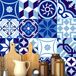 Ambiance Set van 16 tegelstickers | Zelfklevende decoratieve muursticker cement tegel - Mozaïek tegel muursticker badkamer en keuken | Cement Tegel muurstickers - azulejos - 20 x 20 cm 16 stuks