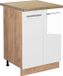 Vicco Fame-Line Meuble bas de cuisine – 60 cm, WB Chêne Blanc Laqué brillant