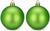 Holly & Jolly Grote kerstbal - 2x - groen - D10 cm - kunststof - onbreekbaar - kerstversiering