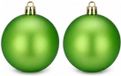 Holly & Jolly Grote kerstbal - 2x - groen - D10 cm - kunststof - onbreekbaar - kerstversiering