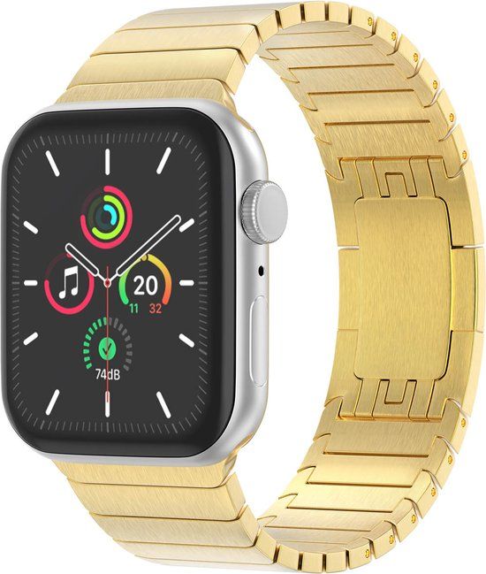 Selencia Apple Watch Band - Stainless Steel - Gold - 42/44/45/49mm - Butterfly Clasp