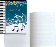 Merkloos 5x A5 Muziekschriften met Notenbalken