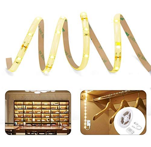 LUXJET 1,5 m Oplaadbare Garderobe Lights, Wake Up Night Lights LED Strips, Motion Sensor