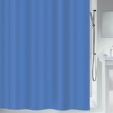Spirella Textiel Douchegordijn 180x200 cm - Atlas Collectie - Polyester Douchegordijn Blauw met 12 Ringen-ogen - Wasbaar