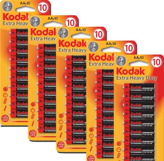 Kodak Extra Heavy AA Batterijen - Penlite - 50 Stuks