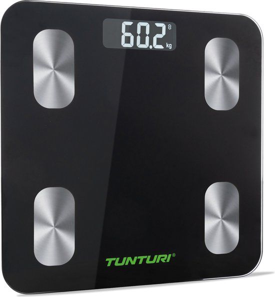Tunturi Smart Weegschaal - Zwart - Bluetooth - Lichaamsanalyse - 180kg