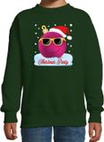 Bellatio Decorations Shoppartners Bv Foute kersttrui / sweater Christmas party coole / stoere kerstbal groen voor meisjes - kerstkleding / christmas outfit 98/104