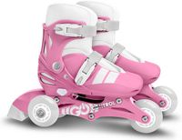 Skids Control Adjustable Two in One 3 Wheels Skate SKIDS CONTROL Girl Size 27-30 Pink/White