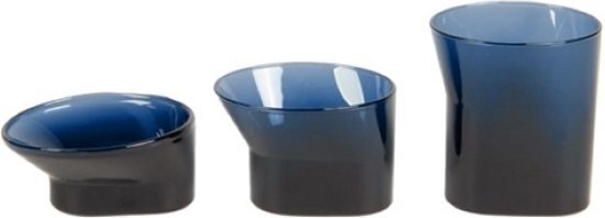XLBoom CALA - Badkamerset van blauw glas - 3-delige set