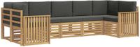 vidaXL - Buiten - bank - set - 7 - st - Wit - en - antracietkleurig - Polyester