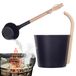 Seau et louche de sauna, 7L avec manche en bois