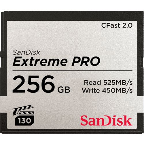 SanDisk Extreme Pro CFast 2.0 256GB - 525MB/s Read, 450MB/s Write
