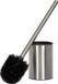 Unyqoos Porte-brosse WC, satiné, acier inoxydable, polypropylène, noir