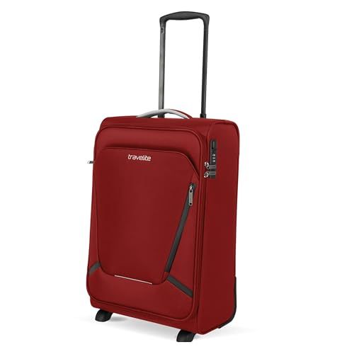 Travelite Handbagagekoffer met 4 wielen, rood, 55 x 35 x 23 cm / 2,2 kg (2-Rad), Boordtrolley met 2 wielen