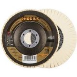 Rhodius FLS, 2 stuks polisseuse à lamelles en feutre 115 x 22,23 mm, Topline, Made in Germany, pour acier inoxydable, acier, métaux non ferreux