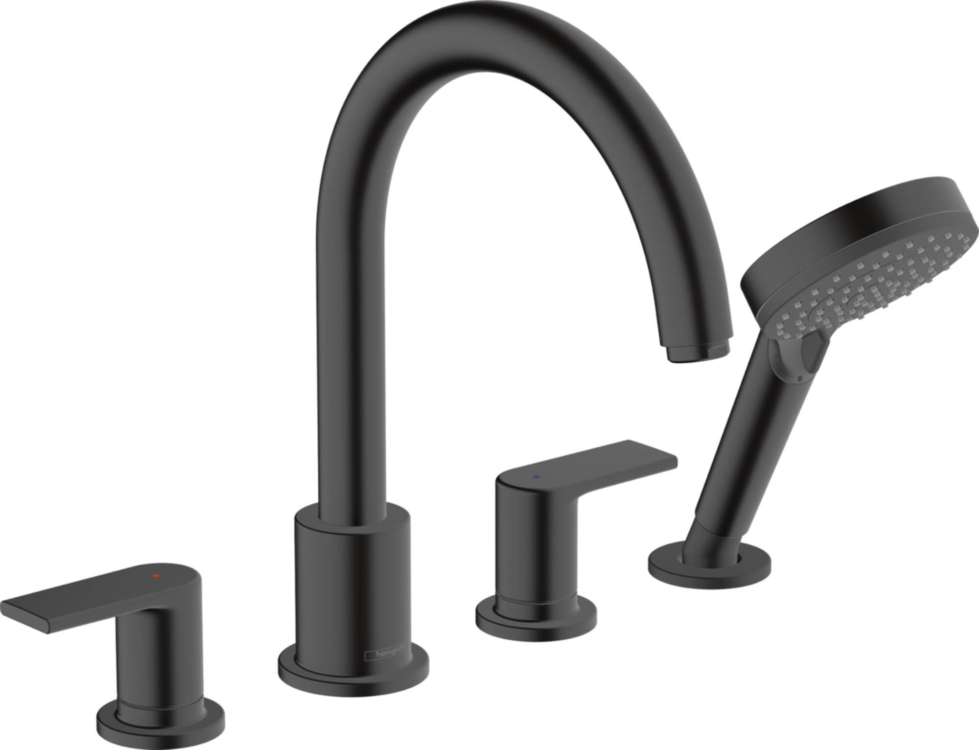 Hansgrohe Vernis Shape Afdekset Badkraan 211mm 4-gats Mat Zwart | 71459670
