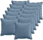 vidaXL - Kussensloop - 12 stuks - HOUTEN - Blauw - 50 x 50 cm - corduroy