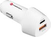 Forcell Chargeur de voiture USB + USB-C Power 38W Power Delivery Blanc