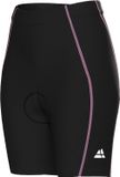 Merkloos Korte fietsbroek voor dames met zeem, zwart/roze en effen zwart