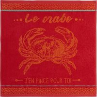 Coucke Badstof keukenhanddoek van puur katoenen jacquard, Crabe, Oranje