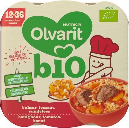 Olvarit Bulgur tomaat rundvlees 12m210 bio 230g