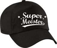 Bellatio Decorations Super meester cadeau petje - baseballcap - zwart - heren - voor meesters - leraren - leerkrachten