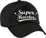 Bellatio Decorations Super meester cadeau petje - baseballcap - zwart - heren - voor meesters - leraren - leerkrachten