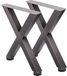 Pieds de table industriels, 2 pièces – Métal, noir – Forme X – Charge lourde – Capacité de charge : 1000 kg