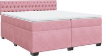 vidaXL Boxspring met matras fluweel roze 200x200 cm