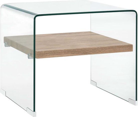 vidaXL Salontafel 50x50x45 cm gehard glas transparant