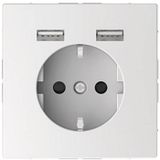 Merten MEG2366-6035 | Schuko stopcontact met USB-lader | 16 A - AC 250 V - wit | Made in Germany